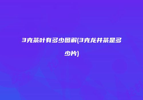 3克茶叶有多少图解(3克龙井茶是多少片)