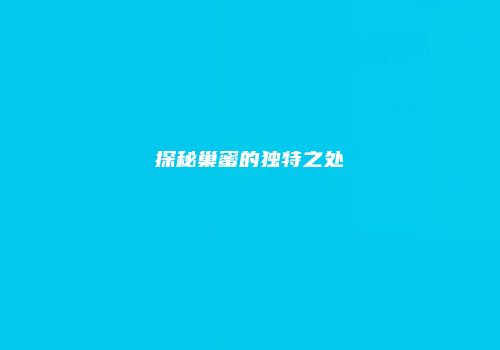 探秘巢蜜的独特之处