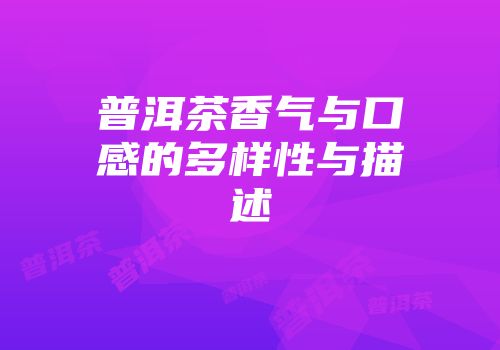 普洱茶香气与口感的多样性与描述
