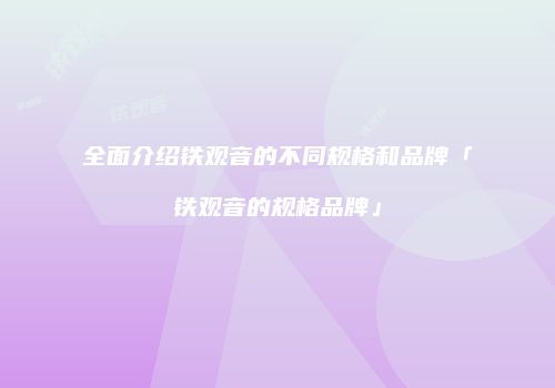 全面介绍铁观音的不同规格和品牌「铁观音的规格品牌」