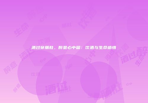 酒过穿肠肚，醉意心中留：饮酒与生命感悟
