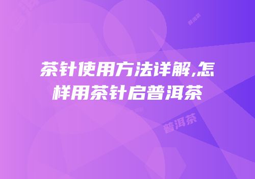 茶针使用方法详解,怎样用茶针启普洱茶