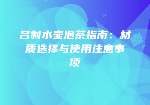 吕制水壶泡茶指南：材质选择与使用注意事项