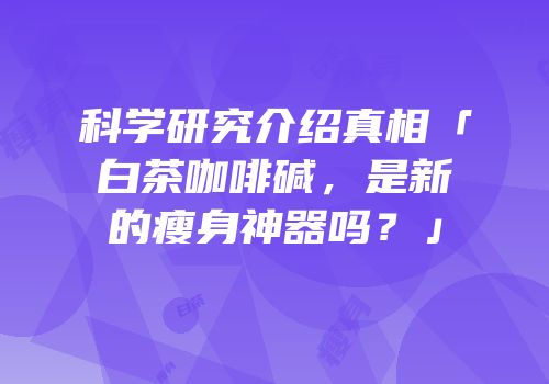 科学研究介绍真相「白茶咖啡碱，是新的瘦身神器吗？」