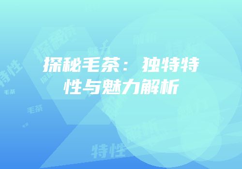 探秘毛茶：独特特性与魅力解析