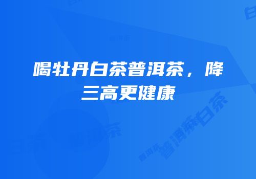 喝牡丹白茶普洱茶，降三高更健康