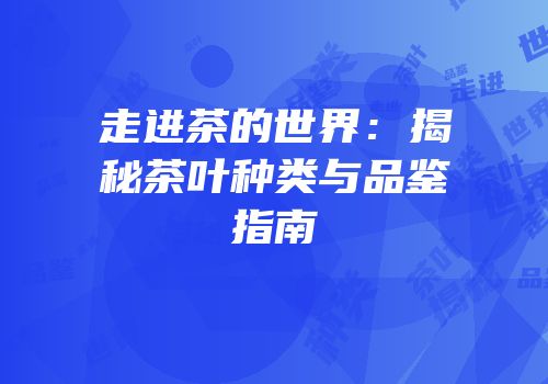 走进茶的世界：揭秘茶叶种类与品鉴指南