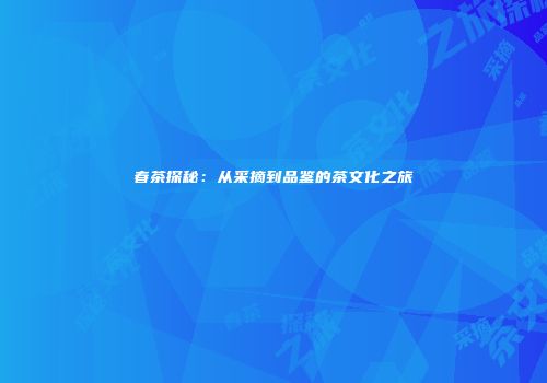 春茶探秘：从采摘到品鉴的茶文化之旅