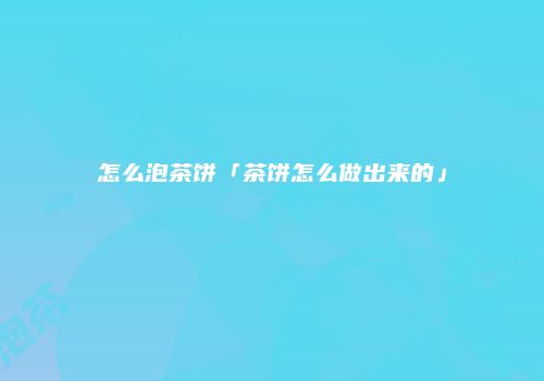 怎么泡茶饼「茶饼怎么做出来的」
