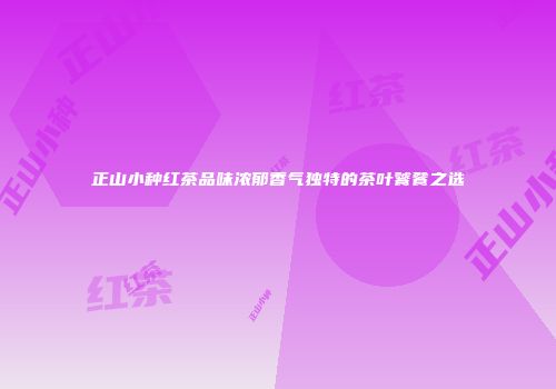 正山小种红茶品味浓郁香气独特的茶叶饕餮之选