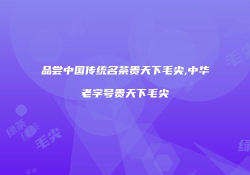 品尝中国传统名茶贵天下毛尖,中华老字号贵天下毛尖