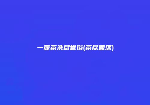 一壶茶洗尽世俗(茶尽盏落)