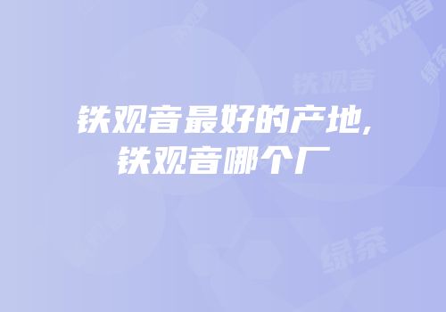 铁观音最好的产地,铁观音哪个厂