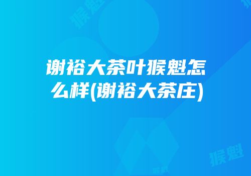 谢裕大茶叶猴魁怎么样(谢裕大茶庄)