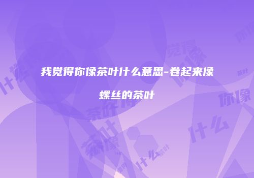 我觉得你像茶叶什么意思-卷起来像螺丝的茶叶