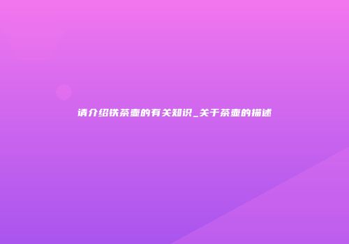 请介绍铁茶壶的有关知识_关于茶壶的描述