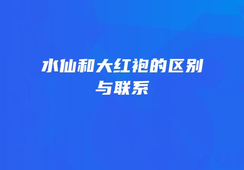 水仙和大红袍的区别与联系
