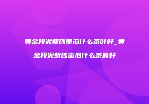 黄金段泥紫砂壶泡什么茶叶好_黄金段泥紫砂壶泡什么茶最好