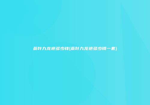 茶叶九龙袍多少钱(茶叶九龙袍多少钱一套)