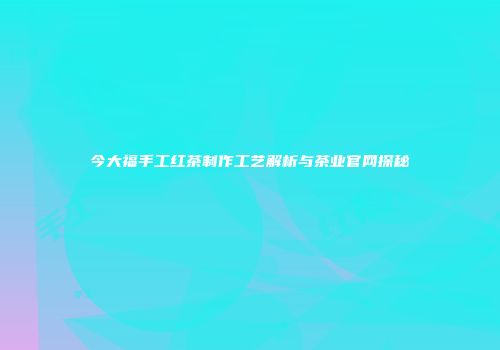 今大福手工红茶制作工艺解析与茶业官网探秘