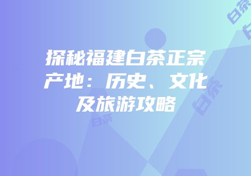 探秘福建白茶正宗产地：历史、文化及旅游攻略
