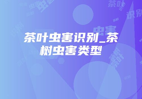 茶叶虫害识别_茶树虫害类型