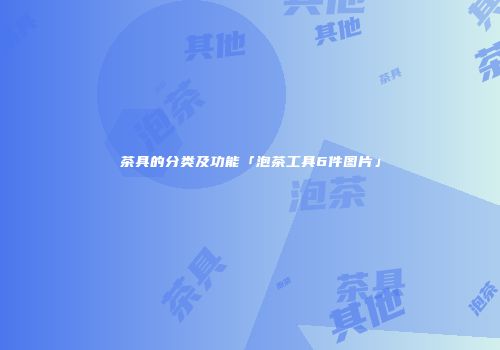 茶具的分类及功能「泡茶工具6件图片」