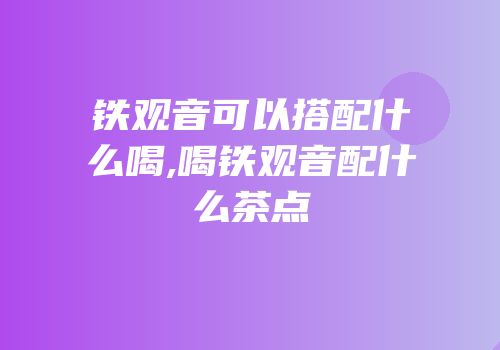 铁观音可以搭配什么喝,喝铁观音配什么茶点