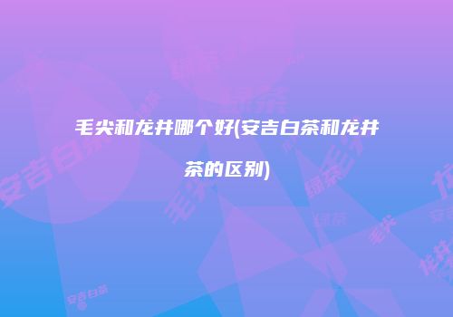毛尖和龙井哪个好(安吉白茶和龙井茶的区别)