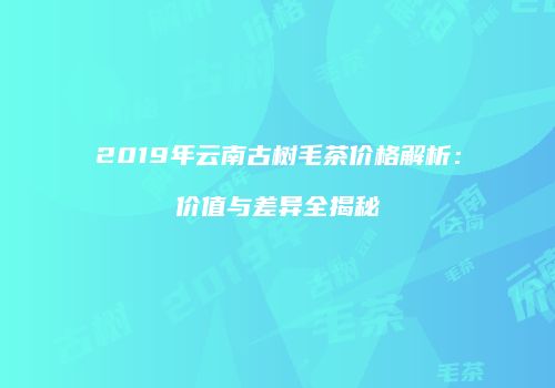 2019年云南古树毛茶价格解析：价值与差异全揭秘