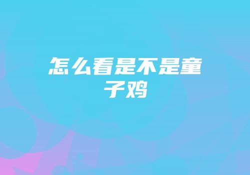 怎么看是不是童子鸡