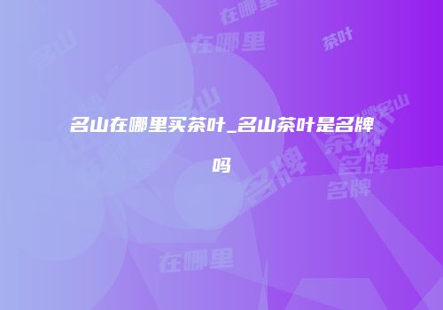 名山在哪里买茶叶_名山茶叶是名牌吗