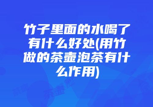 竹子里面的水喝了有什么好处(用竹做的茶壶泡茶有什么作用)