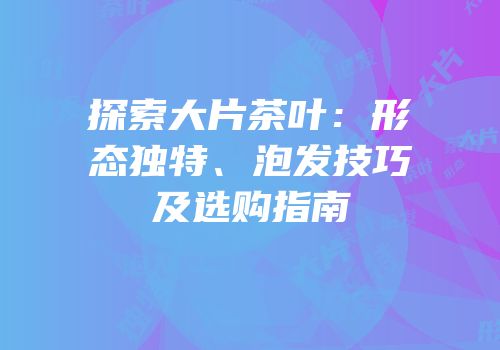 探索大片茶叶：形态独特、泡发技巧及选购指南