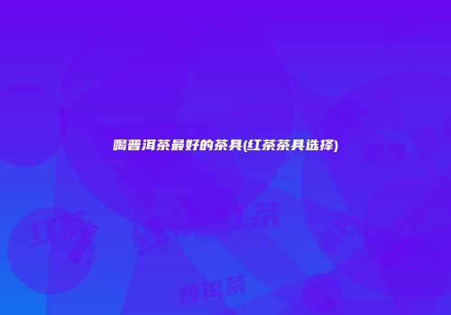 喝普洱茶最好的茶具(红茶茶具选择)