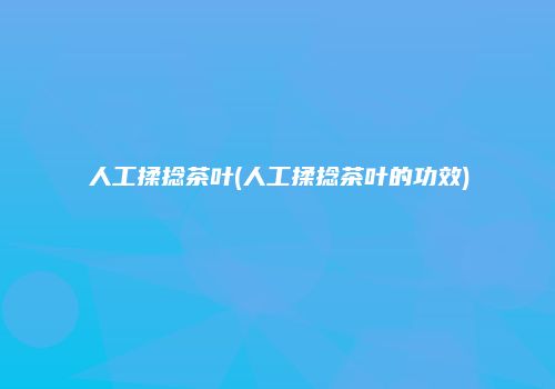 人工揉捻茶叶(人工揉捻茶叶的功效)