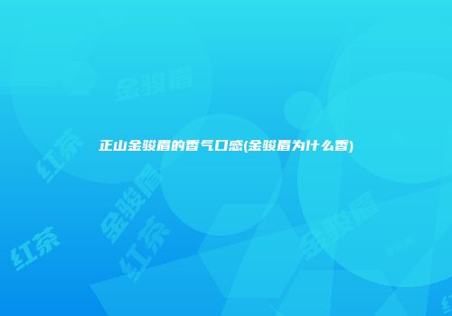 正山金骏眉的香气口感(金骏眉为什么香)