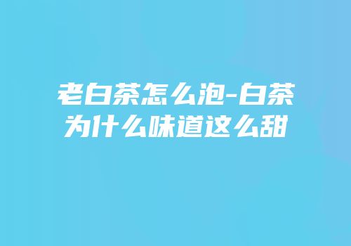 老白茶怎么泡-白茶为什么味道这么甜