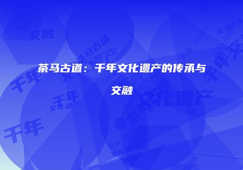 茶马古道：千年文化遗产的传承与交融