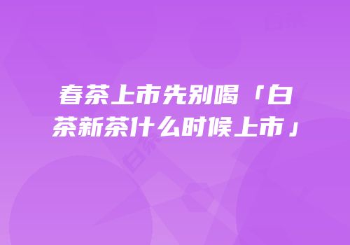 春茶上市先别喝「白茶新茶什么时候上市」