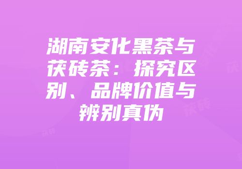 湖南安化黑茶与茯砖茶：探究区别、品牌价值与辨别真伪