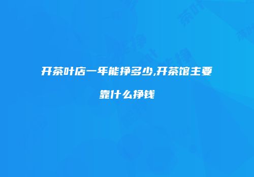 开茶叶店一年能挣多少,开茶馆主要靠什么挣钱