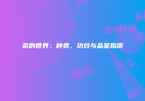 茶的世界：种类、功效与品鉴指南
