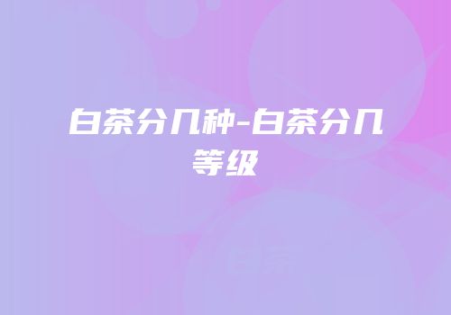 白茶分几种-白茶分几等级