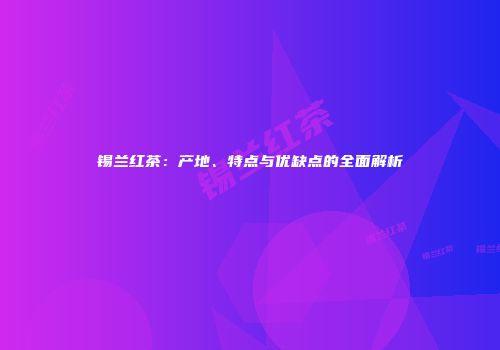 锡兰红茶：产地、特点与优缺点的全面解析