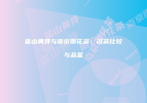霍山黄芽与南京雨花茶：名茶比较与品鉴
