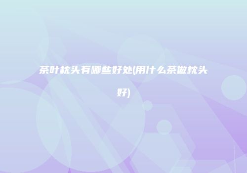 茶叶枕头有哪些好处(用什么茶做枕头好)