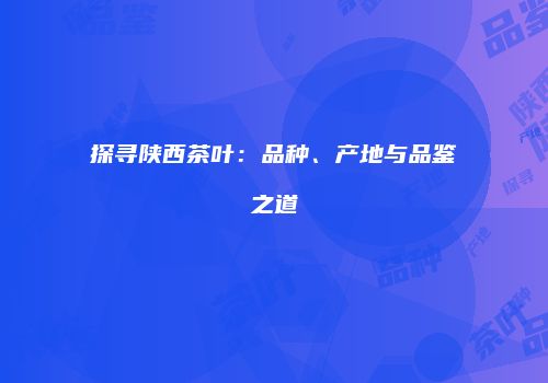 探寻陕西茶叶：品种、产地与品鉴之道