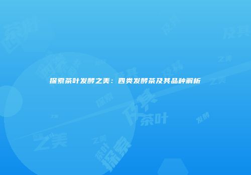 探索茶叶发酵之美：四类发酵茶及其品种解析