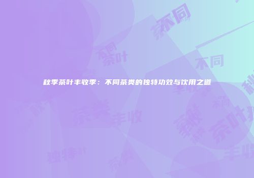 秋季茶叶丰收季：不同茶类的独特功效与饮用之道